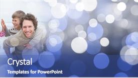  Presentation with blur bokeh of shop - Slide deck enhanced with free transitions - family at beach doing piggy background and a ocean colored foreground