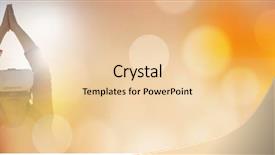  Presentation with virtual reality - Presentation design consisting of free transitions - woman meditating outside in virtual background and a lemonade colored foreground