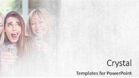  Presentation with celebration - Colorful slide set enhanced with free transitions - women having fun celebration party backdrop and a white colored foreground