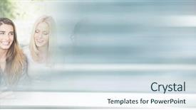  Presentation with celebration project - Theme enhanced with free transitions - women having fun celebration party background and a  colored foreground