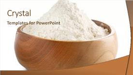  Presentation with chickpea flour - Presentation having free typing - bowl with flour on white background and a  colored foreground