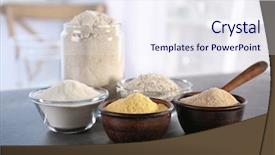 Presentation with flour - Slide set consisting of free typing - bowls with different types background and a sky blue colored foreground