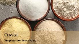  Presentation with flour - Presentation theme consisting of free typing - bowls with different types background and a yellow colored foreground