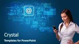  Presentation with mail - Beautiful PPT layouts featuring chart free - young person using phone backdrop and a ocean colored foreground