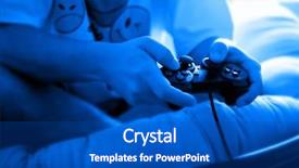  Presentation with 3d man sitting question mark - Colorful slides enhanced with free video games - man sitting and holding game backdrop and a  colored foreground