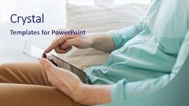  Presentation with technology learning - Colorful PPT layouts enhanced with free video games - technology leisure lifestyle and distance backdrop and a sky blue colored foreground