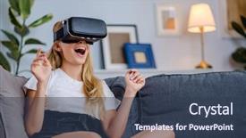  Presentation with lactation young woman breastfeeding - PPT theme having free visualization - attractive young woman in vr background and a  colored foreground