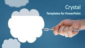  Presentation with cable - Colorful slide set enhanced with free visualization - internet cable in hand backdrop and a ocean colored foreground