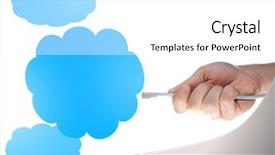  Presentation with cable - Cool new slide deck with free visualization - internet cable in hand backdrop and a white colored foreground