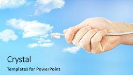  Presentation with cable - Amazing theme having free visualization - internet cable in hand backdrop and a arctic colored foreground