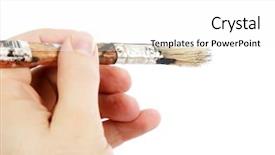  Presentation with abstract paint brush texture art - PPT theme featuring free visualization - paint brush isolated on white background and a white colored foreground