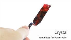  Presentation with pallet - PPT theme enhanced with free visualization - pallet knife held background and a  colored foreground