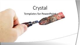  Presentation with pallet - Presentation theme with free visualization - pallet knife held background and a  colored foreground