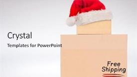  Presentation with boxes - PPT theme having free warehouse - stacked cardboard boxes against grey background and a  colored foreground