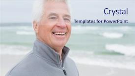  Presentation with beach - Colorful presentation theme enhanced with free waves grey - close-up portrait of a smiling backdrop and a  colored foreground