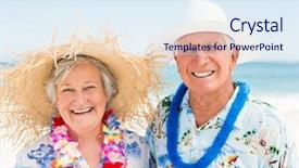  Presentation with honolulu senior on a beach - Amazing presentation theme having free waves grey - senior couple standing backdrop and a sky blue colored foreground