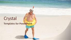  Presentation with swimming - Cool new presentation with free waves grey - senior man with swimming ring backdrop and a  colored foreground