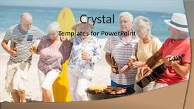  Presentation with dancing music grass - Amazing slide deck having free waves grey - seniors dancing to the music backdrop and a light blue colored foreground