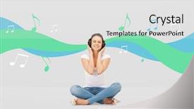  Presentation with free music - Slides consisting of free waves grey - technology music and happiness concept background and a white colored foreground