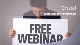  Presentation with free - Beautiful presentation theme featuring free webinar backdrop and a gray colored foreground