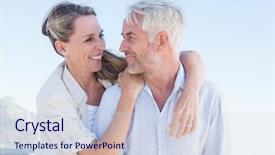  Presentation with married couple hearts - Presentation theme consisting of free vwedding - attractive married couple hugging background and a sky blue colored foreground