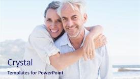  Presentation with married couple - Theme consisting of smiling young female cleaner using digital tablet while colleagues working behind background and a gray colored foreground.