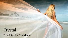  Presentation with vacation visit - Presentation theme having free beach white - bride vacation background and a  colored foreground