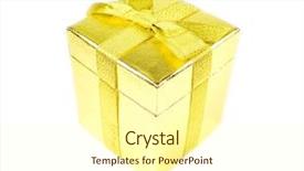  Presentation with gift ribbon - Audience pleasing presentation theme consisting of downtown of toledo ohio usa north america - night time backdrop and a tawny brown colored foreground