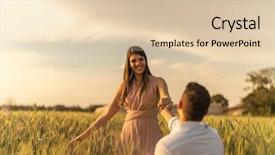  Presentation with banking proposal - PPT theme featuring farm wedding - will you marry me men background and a lemonade colored foreground
