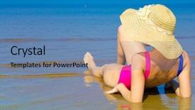  Presentation with wellbeing - Audience pleasing slide deck consisting of free welcome - pleasant wellbeing sunny beach backdrop and a  colored foreground