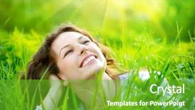  Presentation with wellness nature - Amazing presentation theme having free wellness - beautiful young woman outdoors enjoy backdrop and a shamrock green colored foreground
