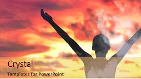  Presentation with free zen - PPT layouts enhanced with free wellness woman in sky background and a yellow colored foreground