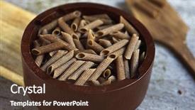 Presentation with bowl - Slide deck with free whole food - closeup of a wooden bowl background and a tawny brown colored foreground