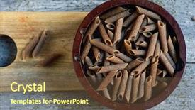  Presentation with bowl - PPT theme featuring free whole food - high angle view background and a tawny brown colored foreground