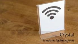  Presentation with wifi - PPT theme consisting of free wifi sign on table background and a coral colored foreground
