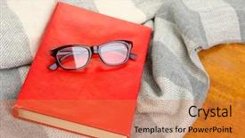  Presentation with winter scene - Slide deck enhanced with free winter scene - composition with old book eye background and a  colored foreground