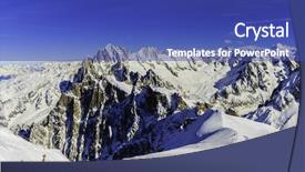  Presentation with view of the process - Slide set consisting of free winter scene - grand jorasses view from aiguille background and a  colored foreground