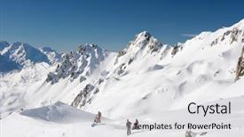  Presentation with alps - Slide deck consisting of free winter scene - high snowy mountains background and a light gray colored foreground