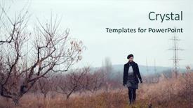  Presentation with sad woman walking - Presentation theme with doctor s stethoscope with patient background and a light gray colored foreground