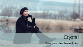  Presentation with sad woman walking - Amazing presentation having 1040 tax form with sticky backdrop and a soft green colored foreground