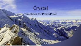  Presentation with mont blanc - PPT theme with free winter scene - mont blanc and chamonix view background and a light blue colored foreground