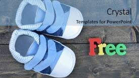  Presentation with free work life balance - Presentation theme having free word on wooden table background and a light blue colored foreground