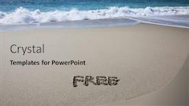  Presentation with laguna beach - Theme having free-written-in-beach-sand background and a light gray colored foreground