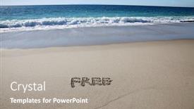  Presentation with laguna beach - Colorful presentation design enhanced with free-written-in-beach-sand backdrop and a gray colored foreground