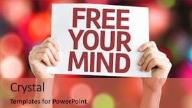  Presentation with self development - Colorful slide set enhanced with free your mind card backdrop and a coral colored foreground