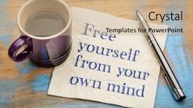  Presentation with inspirational - PPT theme enhanced with free yourself from your own background and a soft green colored foreground