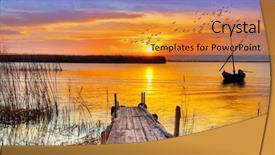  Presentation with nature sunset of colors - Amazing theme having colorful sunset on the lake backdrop and a gold colored foreground