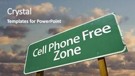  Presentation with zone - Colorful PPT theme enhanced with free zone green road sign backdrop and a gray colored foreground