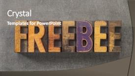  Presentation with wood - Slide deck consisting of freebie - freebee word in vintage letterpress background and a gray colored foreground