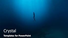  Presentation with deep sea - Theme having freediver-swimming-in-deep-sea and a navy blue colored foreground